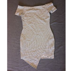 Black && White Strapless Dress🖤